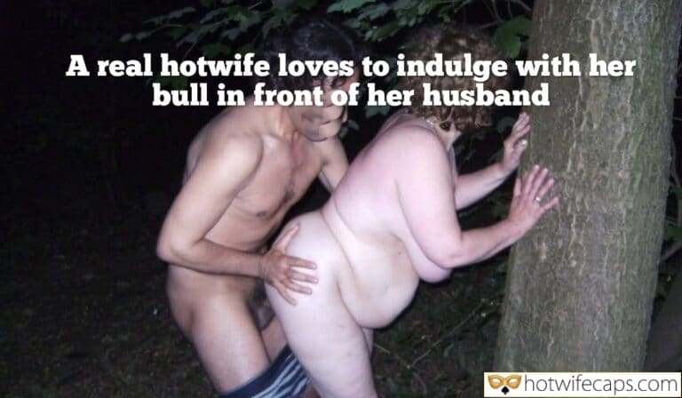 Hotwife’s Nighttime Thrill: Fucked Against the Tree