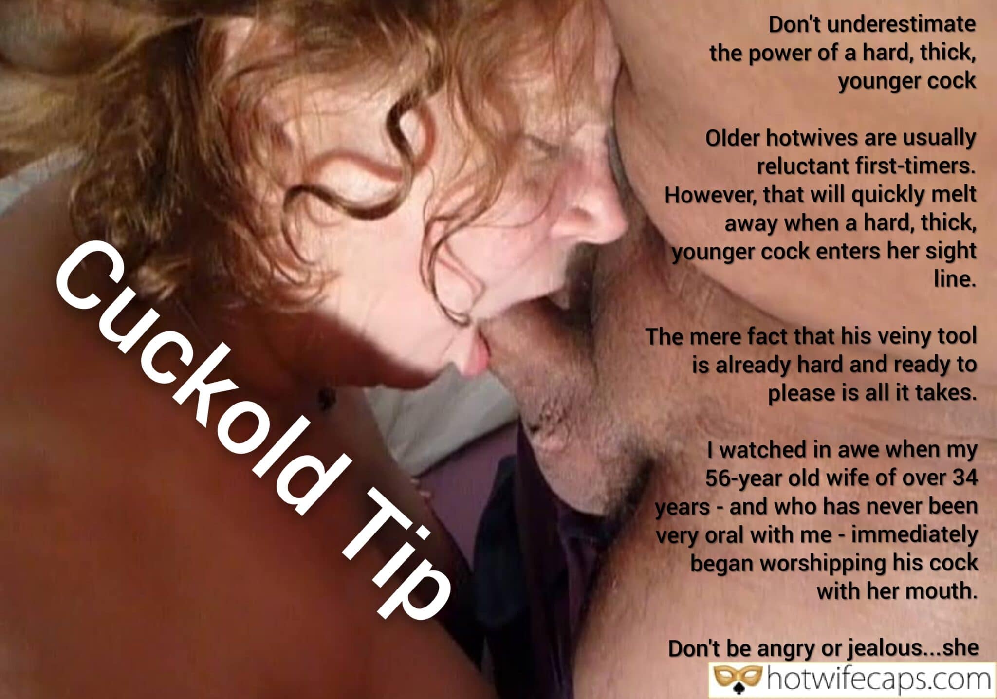 Submitted by Users 🔥 Friends Cuckold Stories Cheating Bull Boss Blowjob hotwife caption: Wife of 34 years performs oral on younger man while husband watches, highlighting cuckold dynamic and age gap. MILF Sucks Young Bull’s Cock While Cuckold Watches