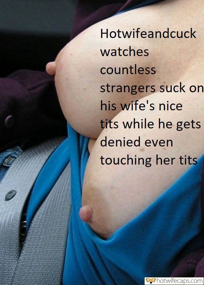 Wife Sharing Submitted by Users 🔥 Public Humiliation Flashing Femdom hotwife caption: Hotwife's tits exposed, cuck denied, strangers suck, power dynamic clear. Hotwife’s Tits on Display for Strangers