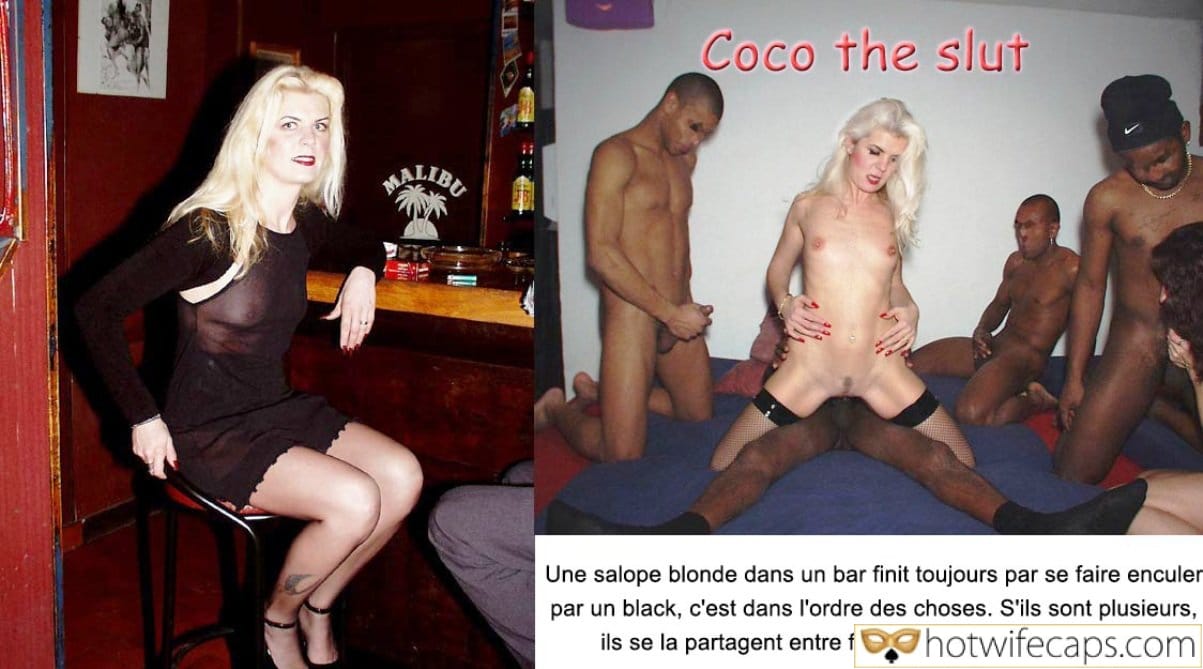 Wife Sharing Threesome Texts Submitted by Users 🔥 Masturbation Humiliation Group Sex Cum Slut Cuckold Cleanup Cheating Bull Boss Bigger Cock BBC Anal hotwife caption: Blonde slut Coco is shared by black men in a bar, experiencing intense humiliation and pleasure. Blonde Slut’s Humiliation in a Bar
