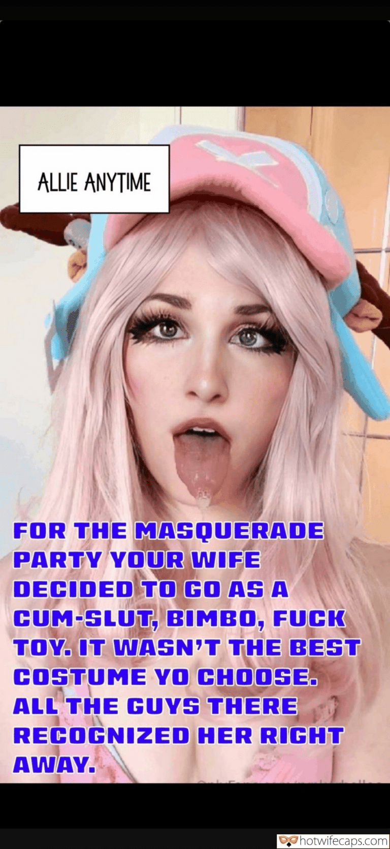 Cum-Slut Wife Exposed: All Eyes on Her at the Masquerade